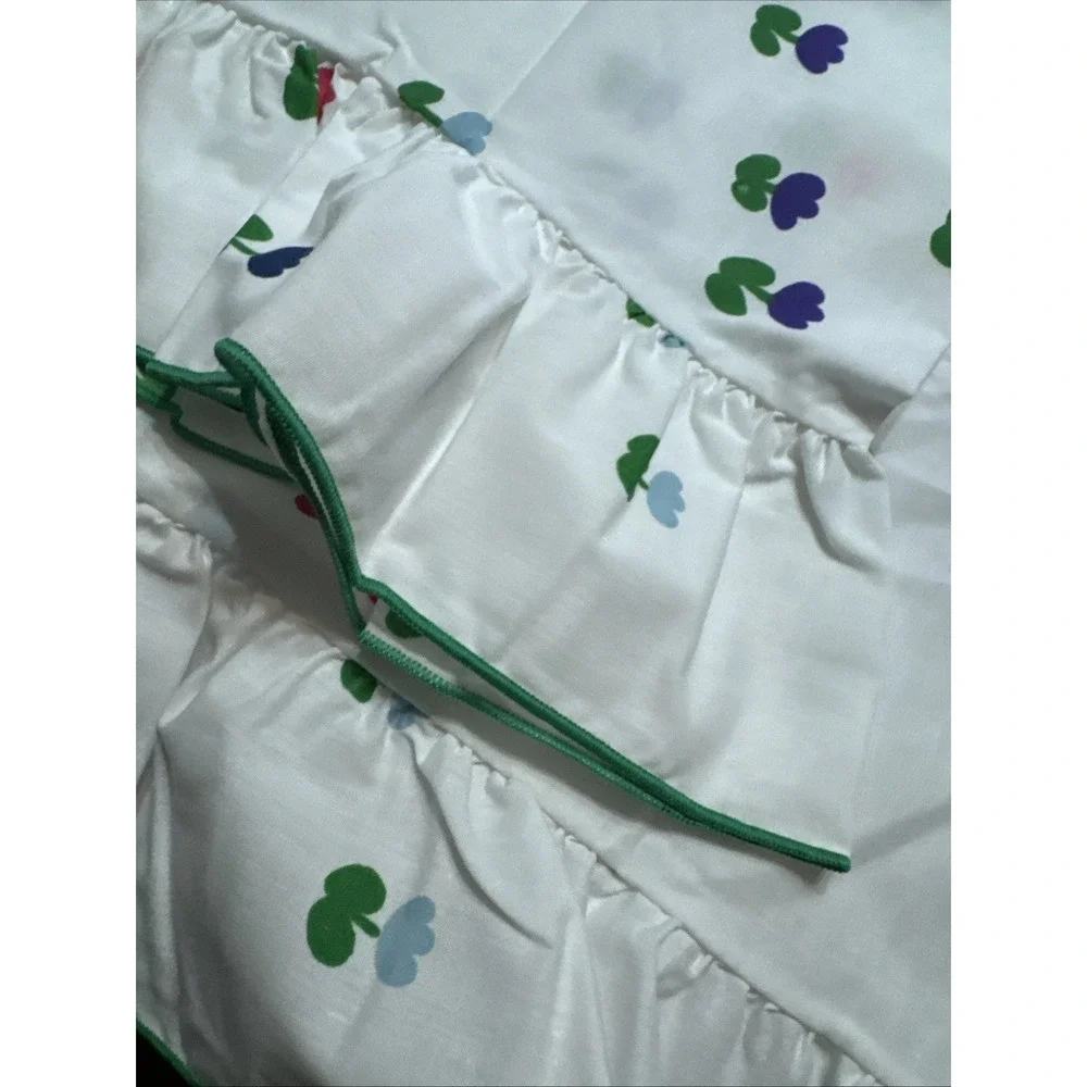 Vintage 70s Pillowcases Set 2 STANDARD Wamsutta Buttercups White Floral Tulips